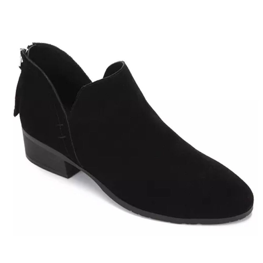 Kenneth Cole Reaction Ankle Boots Size 8 Womens Black‎ Leather Block Heel NEW
